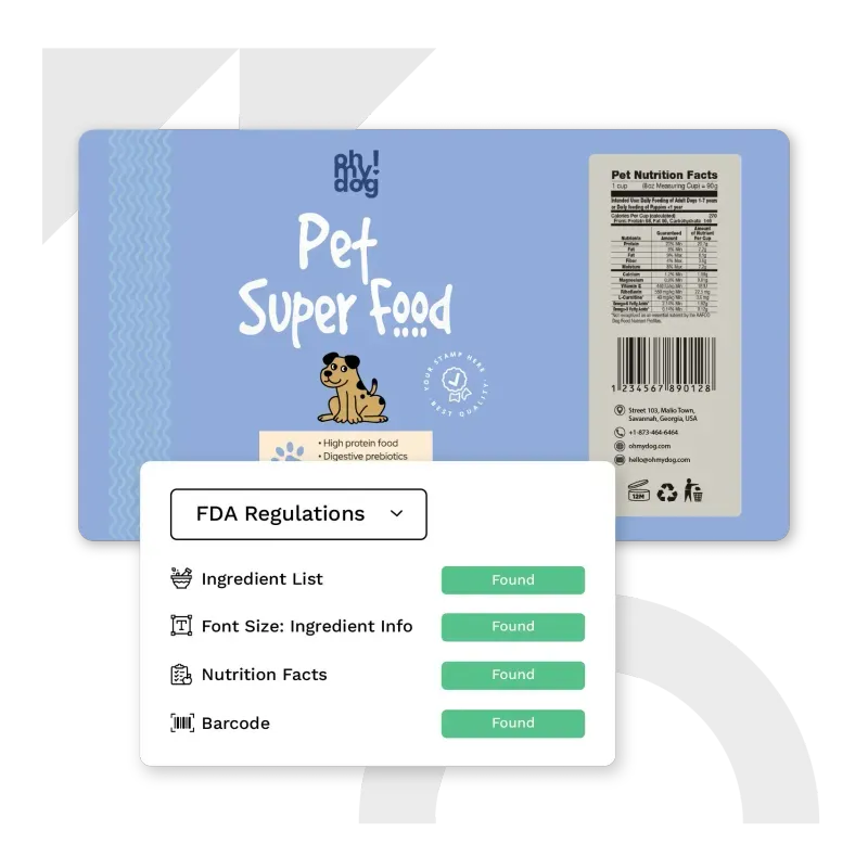 Free online nutrition label maker artwork flow
